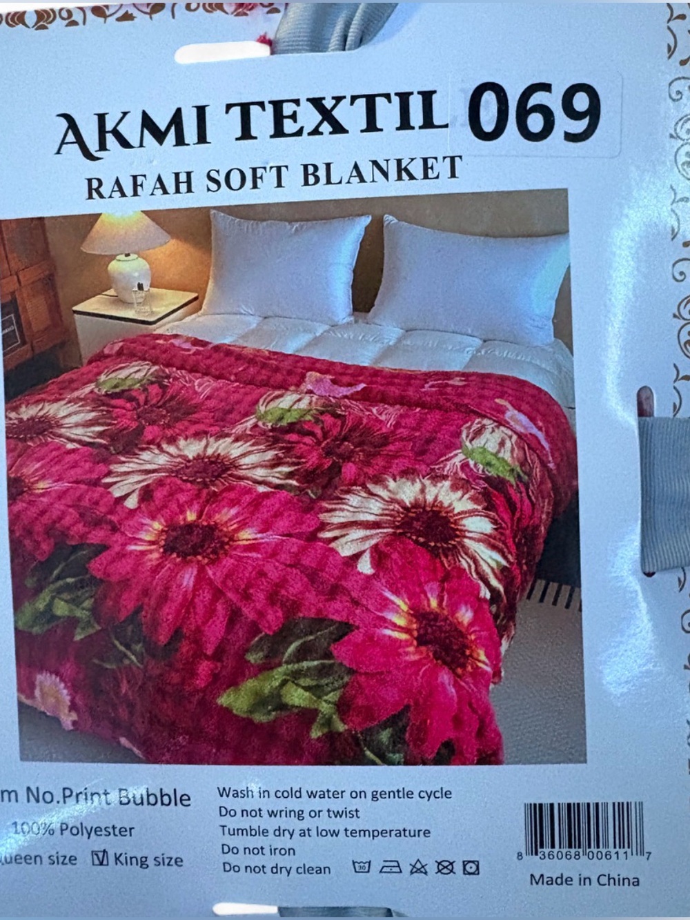 king size Soft Blanket - Hot Pink Floral